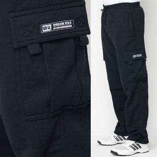 DREAM-USA Men's Fleece Cargo Sweatpants (1Pc)