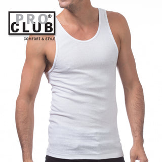 PROCLUB Men's Cotton Ribbed A-Shirts (1 Dozen)
