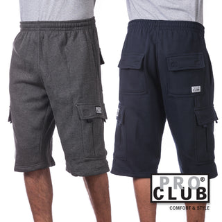 PROCLUB Men's Fleece Cargo Shorts (1Pc)