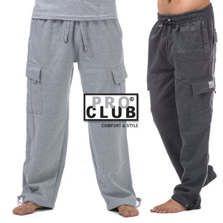 PROCLUB Men's Heavyweight Fleece Cargo Pants (1Pc)