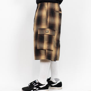 FB County Men's Plaid Checker Shorts with Cargo Pockets(1Pc)