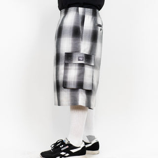 FB County Men's Plaid Checker Shorts with Cargo Pockets(1Pc)