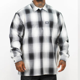 FB County Men's 1/2 Zip Long Sleeves Checker Shirt (1Pc)