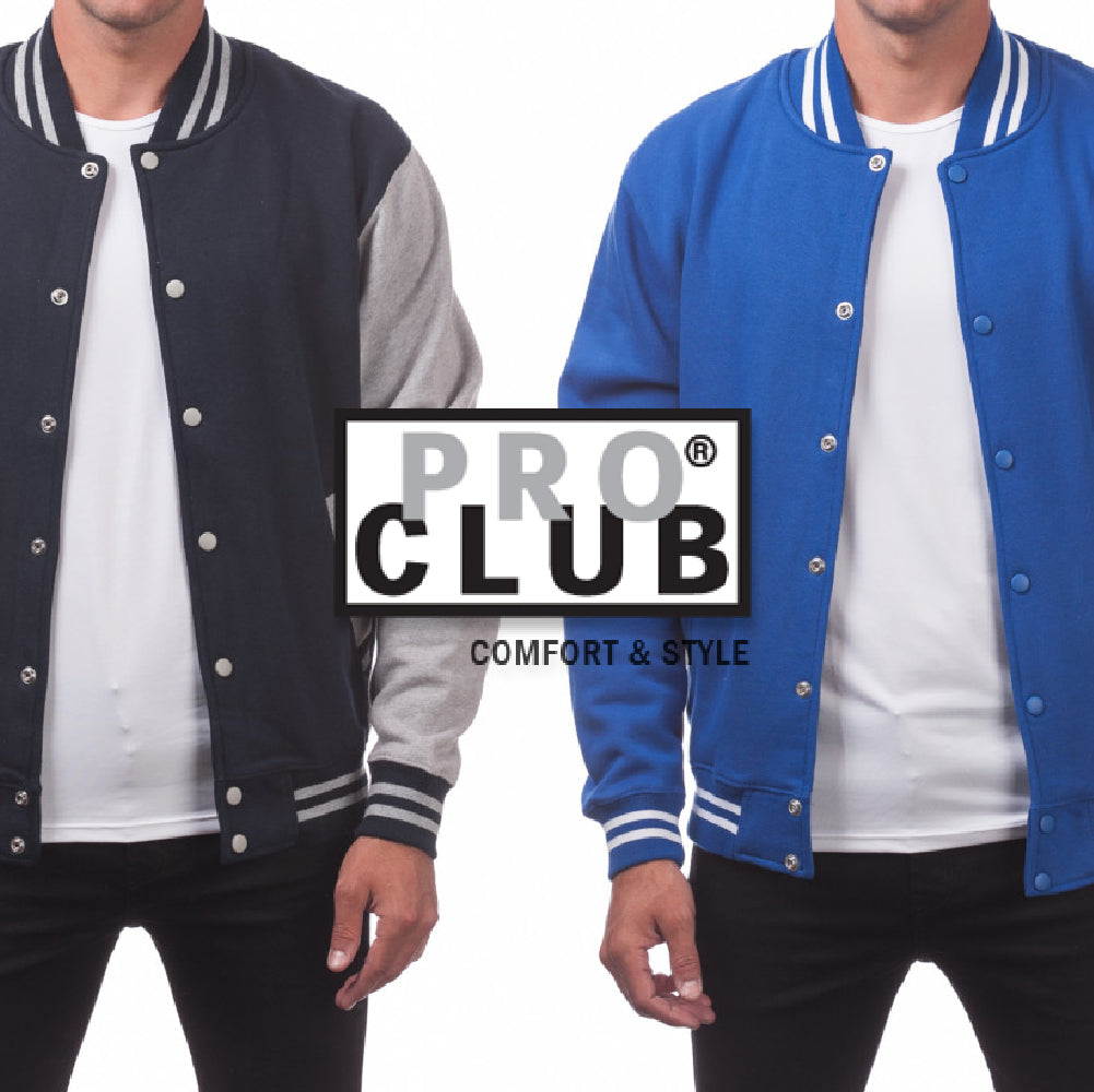 Men's Varsity Fleece Baseball Jacket (1Pc) Warehouseboss