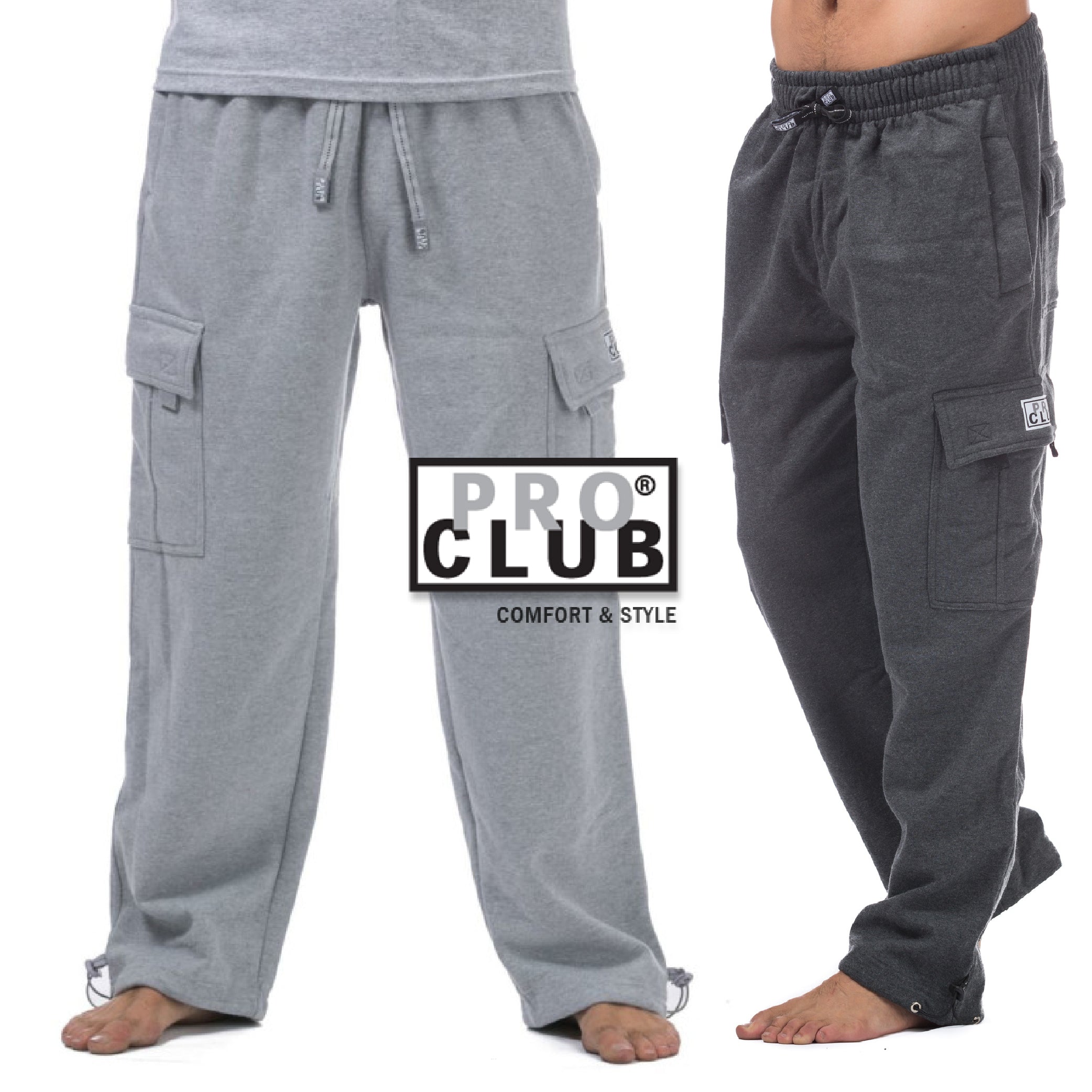 PROCLUB Men's Heavyweight Fleece Cargo Pants (1Pc) – Warehouseboss