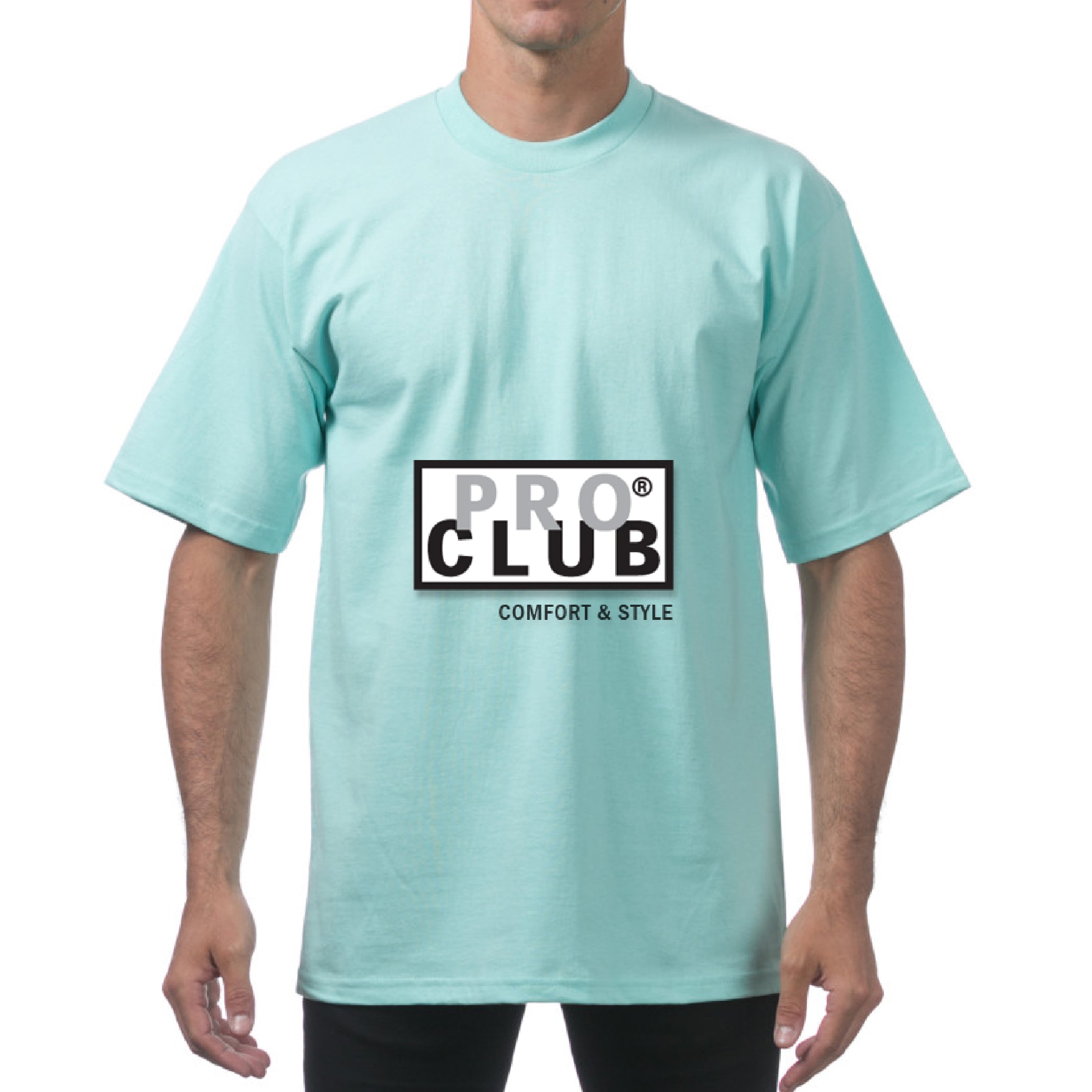 Pro Club Mens Short Sleeve Tee Crew Neck Comfort HOT PINK